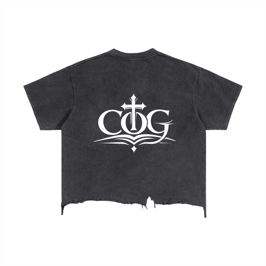 Vintage Wash Boxy Distressed Hem T-Shirt