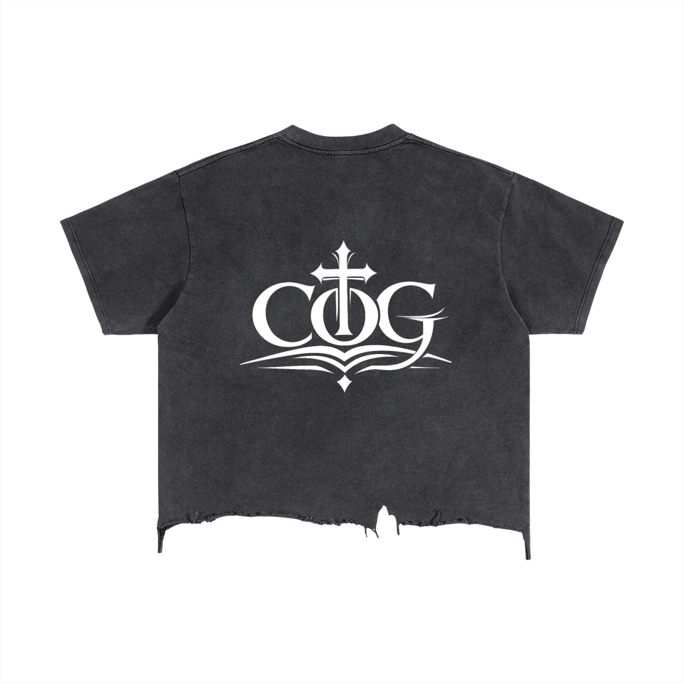 Vintage Wash Boxy Distressed Hem T-Shirt