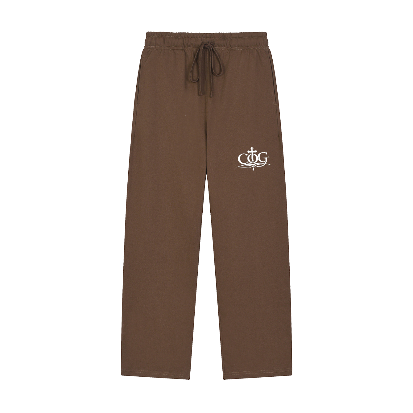 Solid Color Straight-Leg Sweatpants